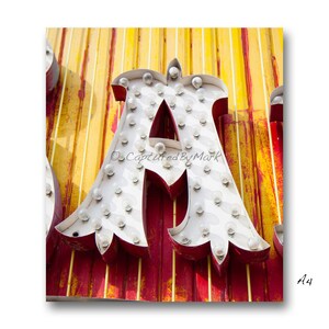 Neon Letter A, Marquee Letter Art, Vintage Vegas Neon Sign Letters - STYLE A4