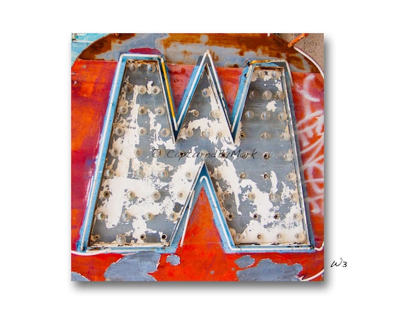 Letter Art Letter W Alphabet Art Vintage Vegas Neon Sign - Etsy