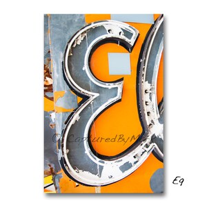 Letter Art, Letter E Alphabet Art, Vintage Las Vegas Neon Sign Letters - STYLE E9