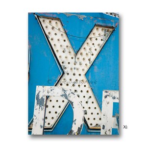 Letter Art, Letter X Alphabet Art, Vintage Vegas Neon Sign Letters