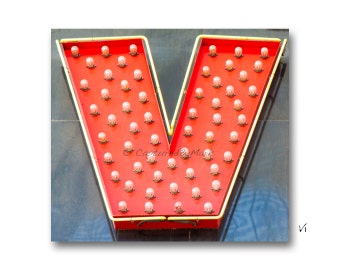 Neon Letter V Etsy