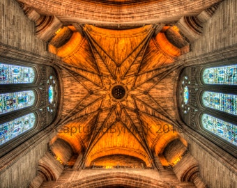 Cathedral Ceiling, Stained Glass Windows - Fine Art Photographic Print