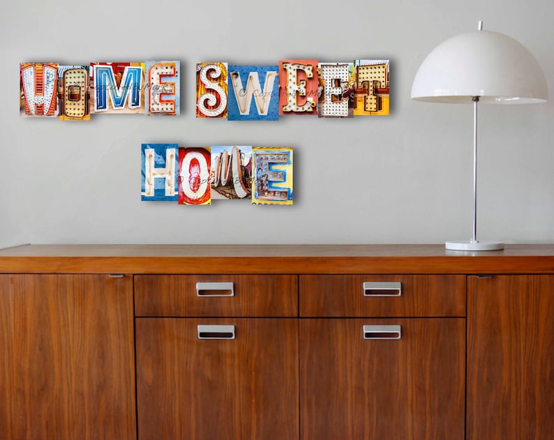 Home Sweet Home Letter Art Sign Custom Letter Art Vegas Neon Letter Photos 6x9