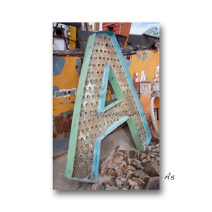 Letter Art, Letter A Alphabet Art, Vintage Las Vegas Neon Sign Letters, Fine Art Prints - STYLE A5