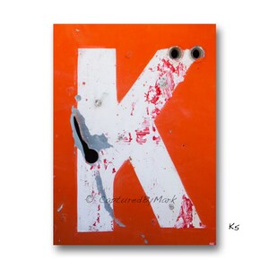 Letter Art, Letter K Alphabet Art, Vintage Vegas Neon Sign Letter Fine Art Prints - STYLE K5
