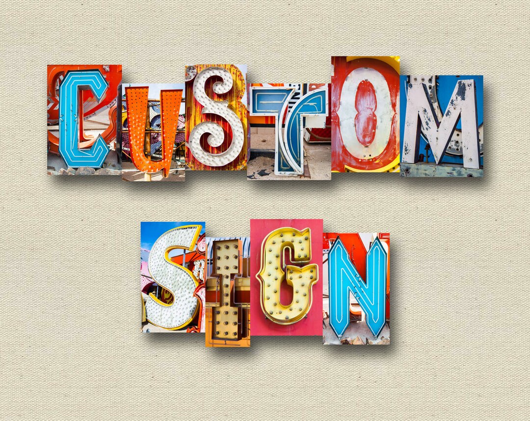 Personalized Sign, Letter Art Sign, Marquee Letters, Vegas Letter Art ...