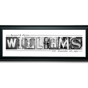 Wedding Letter Art Sign, 12x36, Las Vegas Neon Letter Art, Custom Wedding Gift, Wedding Guest Book