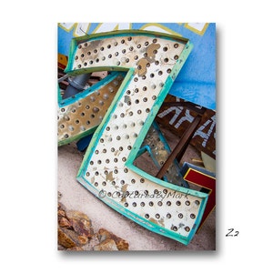 Letter Art, Letter Z Alphabet Art, Vintage Vegas Neon Sign Letter Fine Art Prints - STYLE Z2