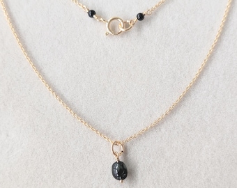 Tiny Tourmaline Necklace: 14kt Gold Filled Minimalist Jewelry