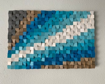 Wood wall art, wood wall decor, wood wall sculpture, wood wall art large, wood wall panel art, 3D wood wall art, SHIPPING Included!