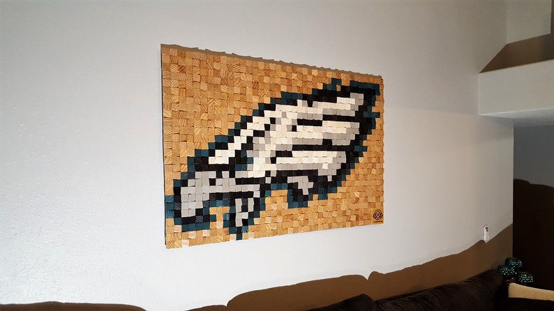 Philadelphia Eagles Art Wood Wall Decor Large 3d 36 X 72 Included