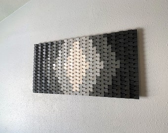 Wood wall art, wood wall decor, wood wall sculpture, wood wall art large, black and white, 3D wood wall art, SHIPPING Included!
