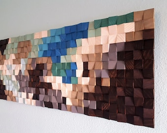 Wood wall art, wood wall decor, wood wall sculpture, wood wall art large, wood wall panel art, 3D wood wall art, SHIPPING Included!