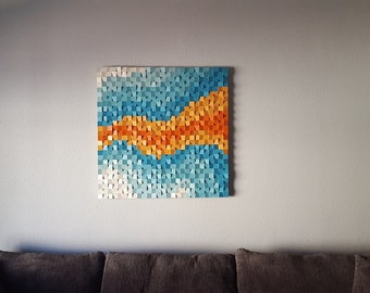 Wood wall art, wood wall decor, wood wall sculpture, wood wall art large, wood wall panel art, 3D wood wall art, SHIPPING Included!