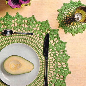 3 Mats- Vintage Crochet Doily Pattern, coaster, placemat, Retro Decor, PDF InStAnT DoWnLoAd