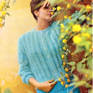 Songerie- Vintage Knitting Pattern, Lacy cardigan sweater, PDF InStAnT DoWnLoAd