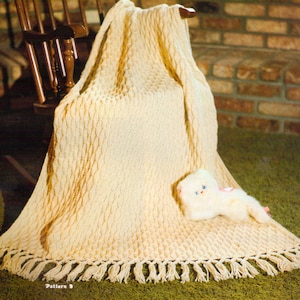 Aran-Smocked Afghan Pattern, Lacy pattern, Vintage Irish Knitting Pattern, patterned throw, blanket, PDF InStAnT DoWnLoAd