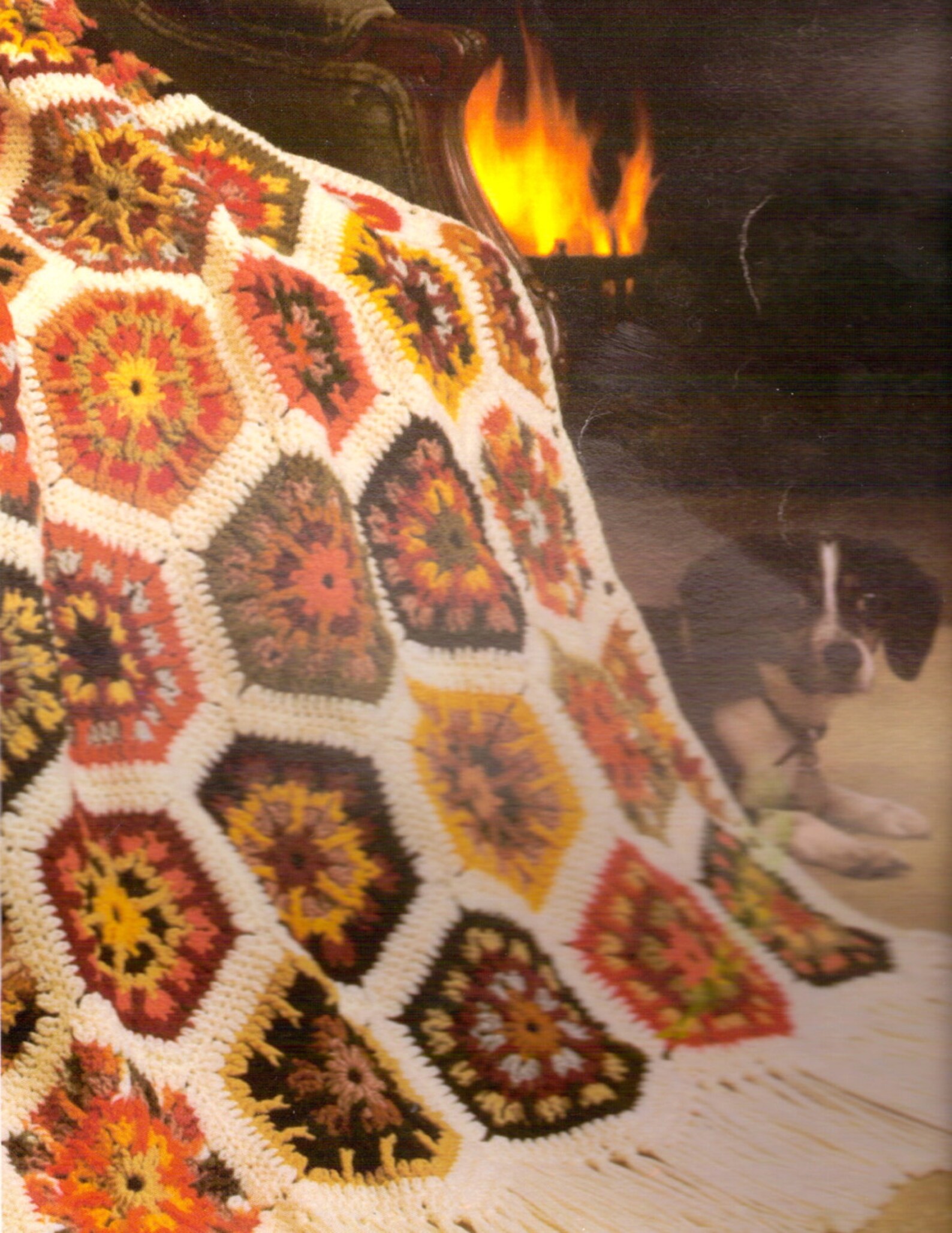 Kaleidoscope Afghan Vintage Crochet Blanket Pattern Retro Etsy