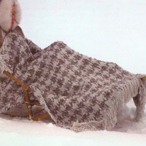 Houndstooth Afghan - Vintage Crochet Blanket Pattern, chunky bulky yarn, Retro Throw, Mod Decor, PDF InStAnT DoWnLoAd