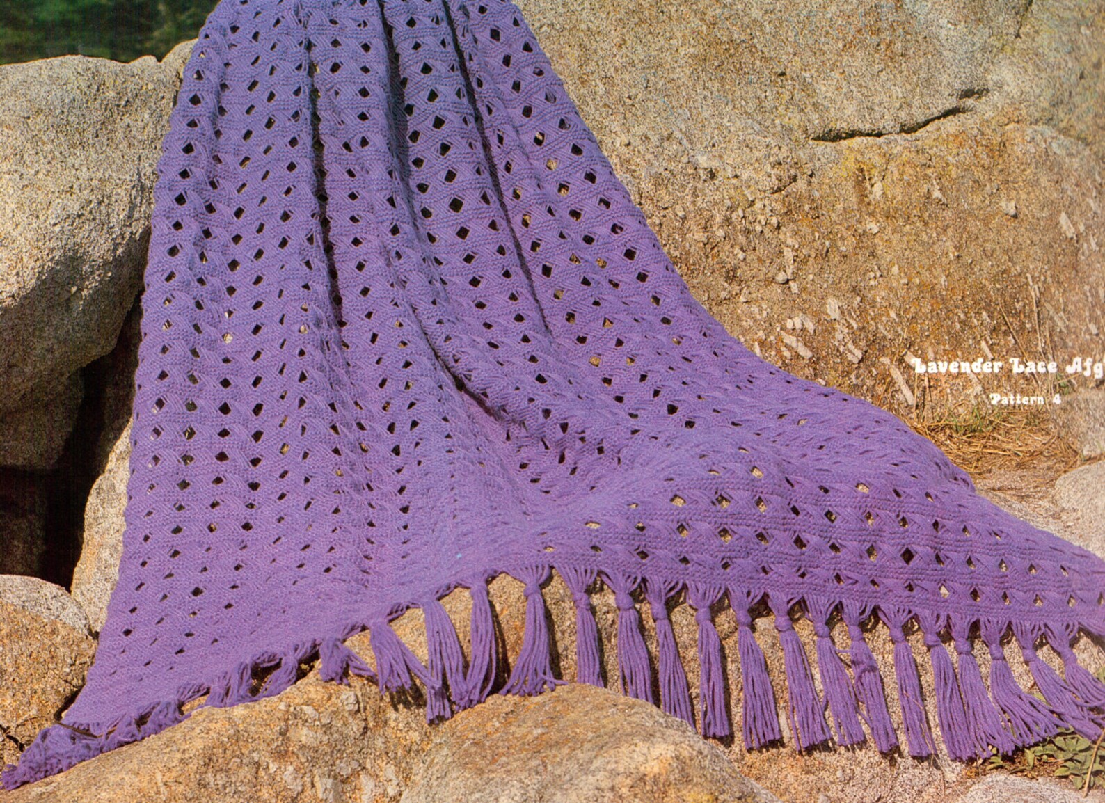 Lace Afghan Pattern, Lacy Pattern, Vintage Knitting Pattern, Patterned