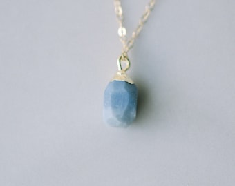 Blue Opal Necklace • Opal Gemstone Pendant • Opal Pendant Necklace • Delicate Opal necklace • opal jewelry necklace • blue stone necklace •
