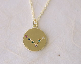 Zodiac Constellation Necklace / Constellation Necklace / Gold Zodiac Necklace / Gold Astrological Zodiac Signs / constellation gift for her