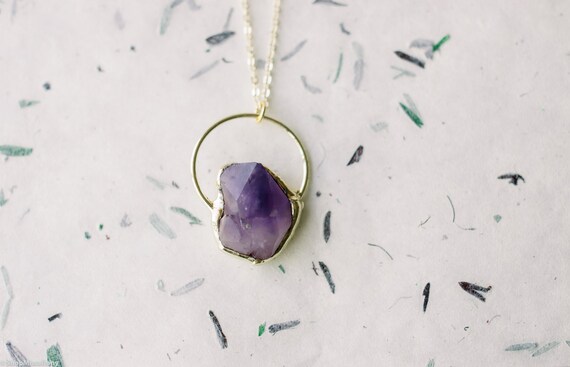 Amethyst necklace best sale etsy