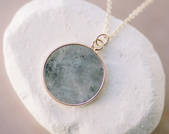 Labradorite necklace gold • labradorite necklace pendant • Natural Gemstone Jewelry • coin necklace gold • Healing Labradorite Necklace Gold