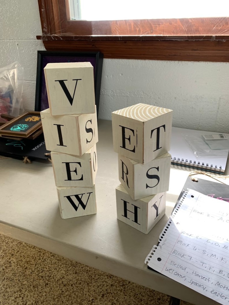 Mini Interchangeable Blessing Blocks Decor Letter Blocks Etsy