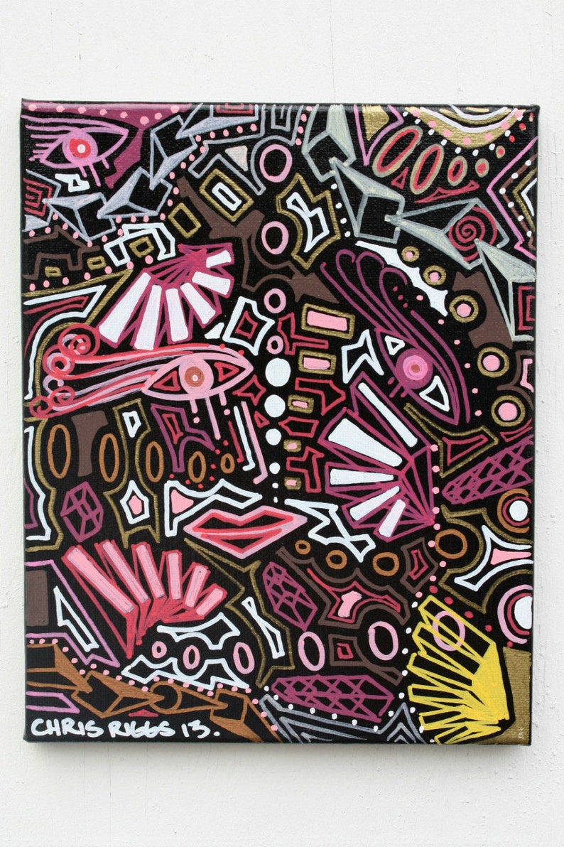 Chris Riggs abstract portrait eyes lips original painting modern Chris Riggs abstract portrait eyes lips original painting modern