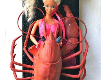 Chris Riggs Barbie doll lobster sculpture surrealism dada fine modern art