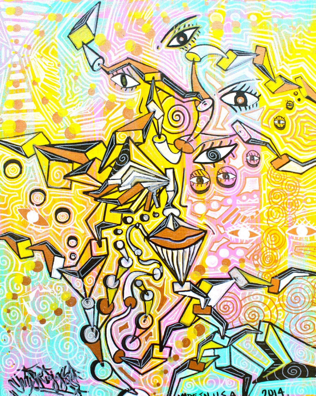 Chris Riggs Abstract Portrait Painting on Canvas Modern - Etsy