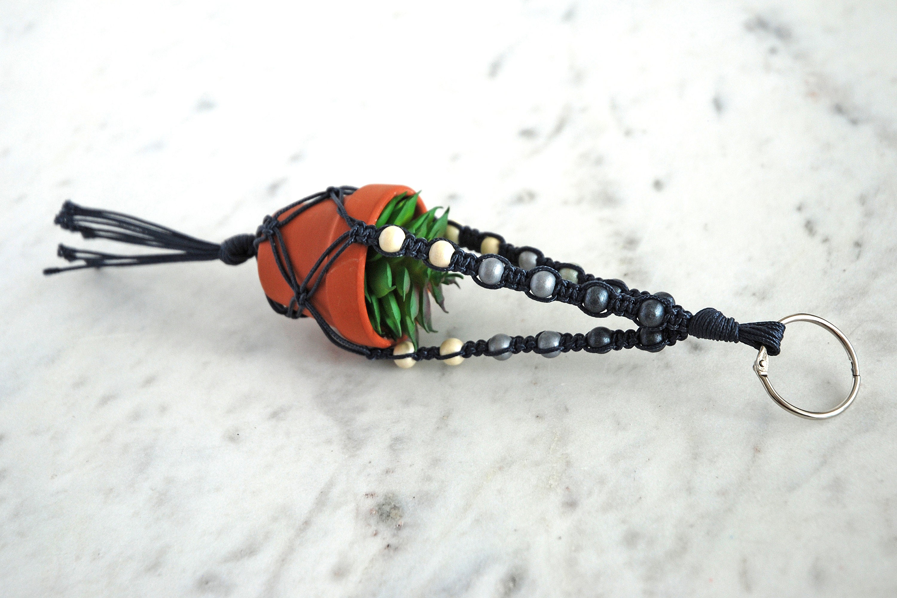 Grey Air Plant Hanger Mini Hanging Planter Rearview Mirror Car Grey Air Plant Hanger Mini Hanging Planter Rearview Mirror Car
