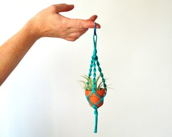 MINI PLANT HANGER || 10 Inches || Macrame Rearview Mirror Charm || Christmas Tree Decoration || Many Colors to Choose!