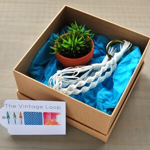 MINI PLANT HANGER 10 Inches Macrame Rearview Mirror Charm Christmas Tree Decoration Many Colors to Choose image 4