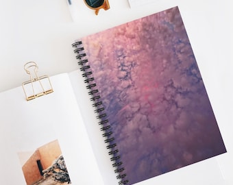 Cotton Candy Clouds - Spiral Bound, Lined Notebook with Original Photography - Perfect for shopping lists, journals, poetry, notes, etc.