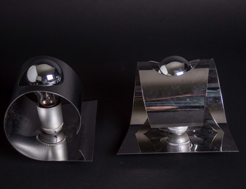 Pair Modern Sconces Aluminium in the manner of Max Sauze image 5