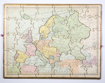 JJF Jouet et Jeux Francais  french Atlas puzzle set, 1904, Paris