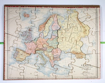 Single atlas French puzzle Europe Pauly 1920