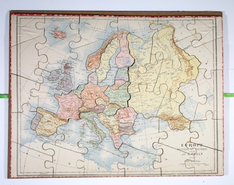 Single atlas French puzzle Europe Pauly 1920