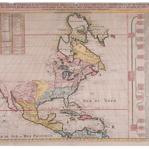 CHATELAIN, H. Nouvelle carte de l’Amérique Septentrionale antique map 1720