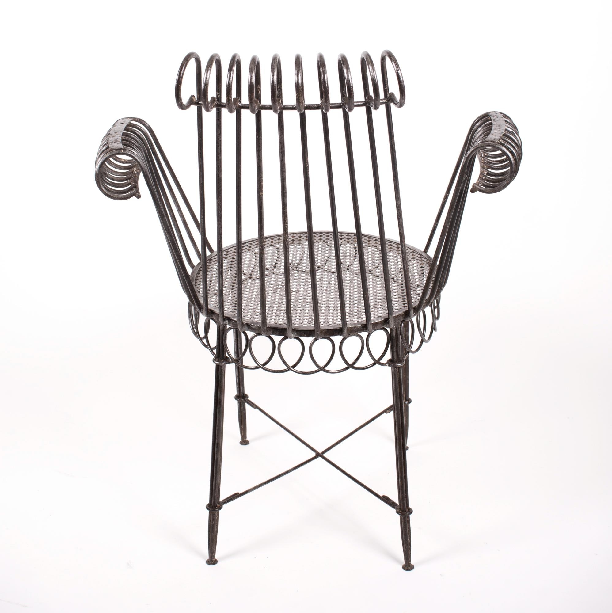 希少　Mathieu Mategot マシューマテゴ MATHIEU MATEGOT Single Metal Armchair Rigitulle Cap D