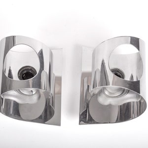 Pair Modern Sconces Aluminium in the manner of Max Sauze image 2
