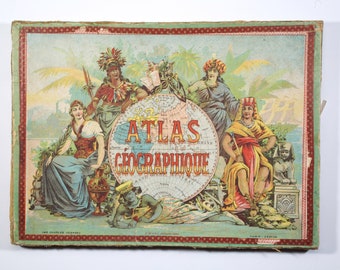 Charles Verneau A.W.G.L. ( WOGUE et LEVY )  French Atlas puzzle set, late 19th Century