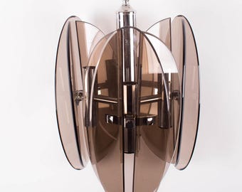 Chandelier with  smoke glass Fontana Arte Veca italy