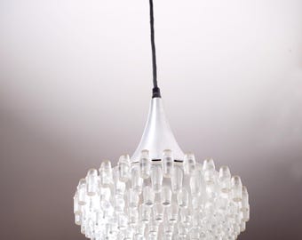 1970s German Hustadt Leuchten lamp pendant Glass globe