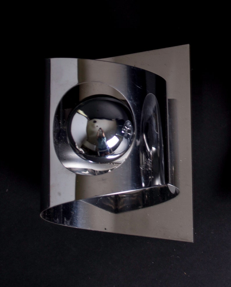 Pair Modern Sconces Aluminium in the manner of Max Sauze image 4