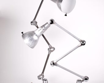 Pair of French industrial  JIELDE modernist lamp DOMECQ Lac