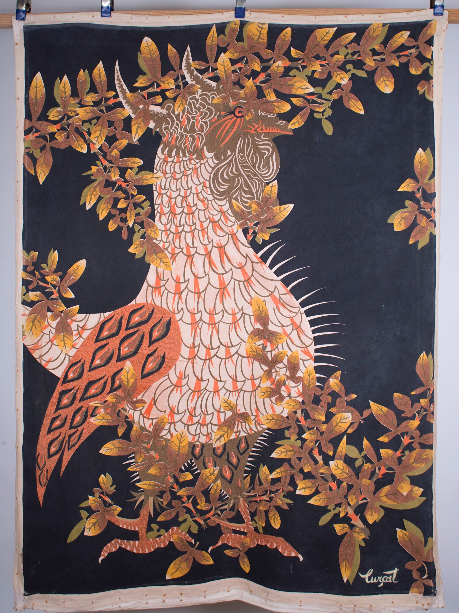 FRENCH Hand Silkscreen Tapestry Jean Lurcat MODERNIST COROT le Tapageur Etsy