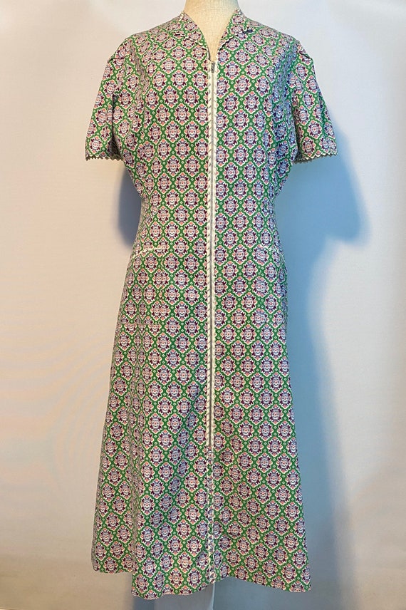 1940’s Cotton Print Day Dress Sz XL
